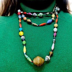 Noonday Collection Paper bead necklace